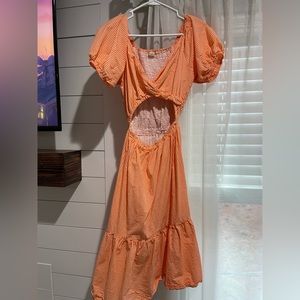 Orange and white summer dress